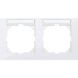 M-Pure frame, 2-fold with label holder, horizontal installation, polar white,