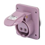 10° ANGLED FLUSH-MOUNTING SOCKET-OUTLET - IP44 - 2P 32A 20-25V 50-60HZ - VIOLET - n.r. - SCREW WIRING