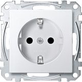 SCHUKO socket, increased contact protection, plug-in terminals, polar white