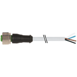 M12 female 0° A-cod. with cable PUR 4x0.34 gy UL/CSA 10m