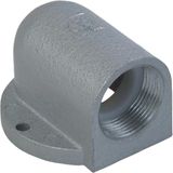 Flanged elbow 90° zinc diecasting Pg29 Hammergrey enamel BxHxT = 76x66x50 mm