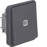 Control change-over switch insert with rocker, W.1, grey
