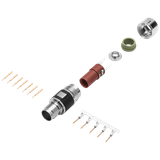 power and signal connector M12 for S210 a. 1FK2, 10-pole, Speed-Connect, extension, male thread, pin