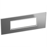 Italian / US standard plate Arteor square version 6 modules - reflective stainless steel