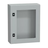 Spacial CRN tspt door w/o mount.plate. H500xW400xD150 IP66 IK08 RAL7035..