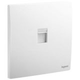 Single RJ45 socket outlet category 6 UTP matt white