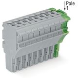 1-conductor female connector Push-in CAGE CLAMP® 4 mm² gray, green-yel