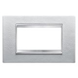 LUX PLATE 4-GANG WHITE LEATHER GW16204PB