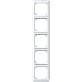 1-M frame, 5-fold with label holder, vertical installation, active white glossy