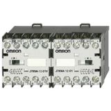 Reversing interlocked pair, 12 A/5.5 kW + 1B auxiliary on both sides,