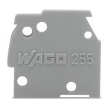 End plate snap-fit type 1 mm thick gray