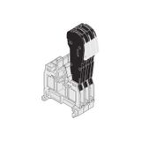 TEST CONNECTORS BLACK, 20 POLES, DIN RAIL MOUNT, 5MM SPACING, DIN RAIL MOUNT