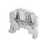 MODULAR TERMINAL BLOCKS, FEED-THROUGH, PI-SPRING TERMINAL BLOCK, GRAY, PRODUCT SPACING .205 IN [5.2 MM], 2 POSITION, DIN RAIL