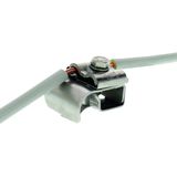 Gutter clamp StSt f. bead 16-22mm w. double cleat f. Rd 8-10mm cross-s