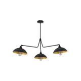 Sandy Black Metal Outside  Gold Metal Inside  LED E27 3x12 Watt 230 Volt  IP20 Bulb Excluded  D: 113 H: 70 cm Fixed height Adjustable