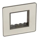 Sinergy Sleek 1 gang front plate for Arteor 2 modules mechanism Brushed Stainless steel