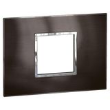 Arteor™ - Italian / US standard plate square version 2 modules - Brushed Metal - Black