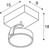 KALU 1 QPAR ceiling light, alu brushed. ES111, max. 75W