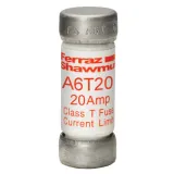 Fuse A6T - Class T - Fast-Acting 600VAC 300VDC 20A Ferrule