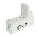 Socket for relays: R2N. Grey colour.