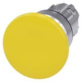 Mushroom pushbutton, 22 mm, round, metal, shiny, yellow, 40 mm, momentary contact type, Z=50-unit packaging