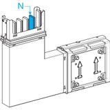 Elbow, KSA400, aluminium conductors, 400A, fixed dimensions (A=B=250mm), upward, white RAL9001