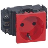 2P+E socket prog Mosaic for DLP trunking - screw terminals - German std - red