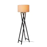 TRAFALGA. Floor lamp-Black-1xE27-40W-Linen