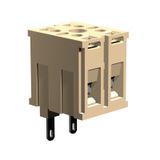 Modular screw terminal block 4mm2, 2-poles, flat-screw connection, beige color