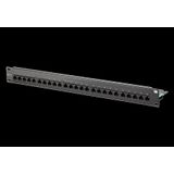 UAE 25x8(4) Cat.3 patch panel, steel black