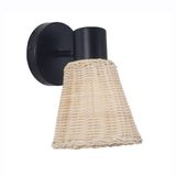 DE-0219-NAT Ceiling fixture IP20 NATURE E27 15W Black Natural rattan