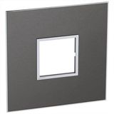 American and South African standard plate Arteor square version 2 modules for 4''x4'' box - brushed metal black