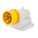 90° ANGLED SURFACE MOUNTING INLET - IP44 - 3P+N+E 32A 100-130V 50/60HZ - YELLOW - 4H - SCREW WIRING