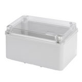 JUNCTION BOX WITH HIGH CAPACITY BOTTOM AND TRANSPARENT PLAIN SCREWED LID - IP56 - INTERNAL DIMENSIONS 300X220X170 - SMOOTH WALLS - GREY RAL 7035