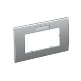 Cover frame AR45-BF2, for accessory mounting box 71GD13, double, with labelling panel for horizontal device installation