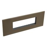 British standard plate Arteor square version 6 modules - dark bronze