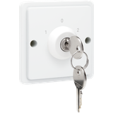 Splashproof key switch 10 A with screw terminals, white