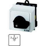 Changeoverswitches, T0, 20 A, service distribution board mounting, 4 contact unit(s), Contacts: 8, 45 °, momentary, With 0 (Off) position, with spring