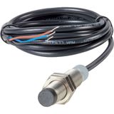 Proximity switch, E57G General Purpose Serie, 1 N/O, 3-wire, 10 - 30 V DC, M12 x 1 mm, Sn= 4 mm, Non-flush, PNP, Stainless steel, 2 m connection cable