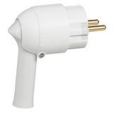 Male plug with plastic ground - easy extraction - blister pack - white