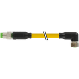 M8 male 0° / M8 female 90° A-cod. PUR 3x0.25 ye +robot+drag ch. 2m