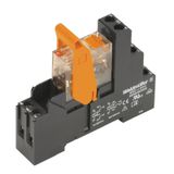 Relay module, 24 V AC, red LED, 1 CO contact (AgNi) , 250 V AC, 16 A, 