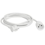 051600 2P+E domestic extension cord with protective clips length 5m - white