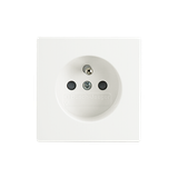 5519B-A02357884 Outlet single with pin + cover shutt. White