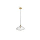 Brass Gold Metal  Blown Clear Glass   LED G9 1x5 Watt 230 Volt  IP20 Bulb Excluded   D: 26 H: 200 cm Adjustable Height