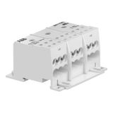 DISTRIBUTION TERMINAL BLOCK, GREY, FEED-THROUGH, 3LEVELS, SCREW CLAMP, 600V