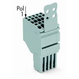 2-conductor female connector Push-in CAGE CLAMP® 1.5 mm² gray