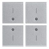 Four half-buttons 1M I symbol Silver