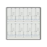 Meter box insert 2-rows, 8 meter boards / 18 Modul heights