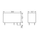 Basic relay Nominal input voltage: 12 VDC 1 changeover contact